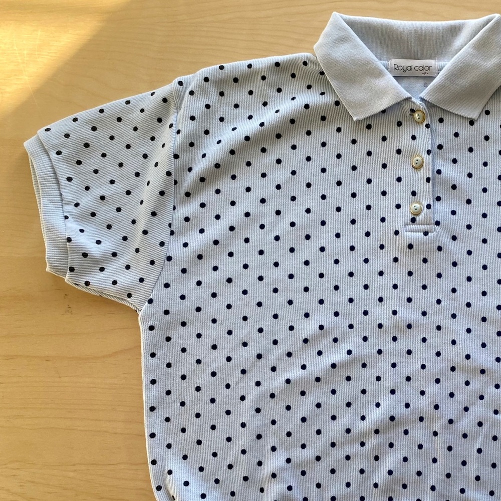 Vintage Royal Color polo polka dot